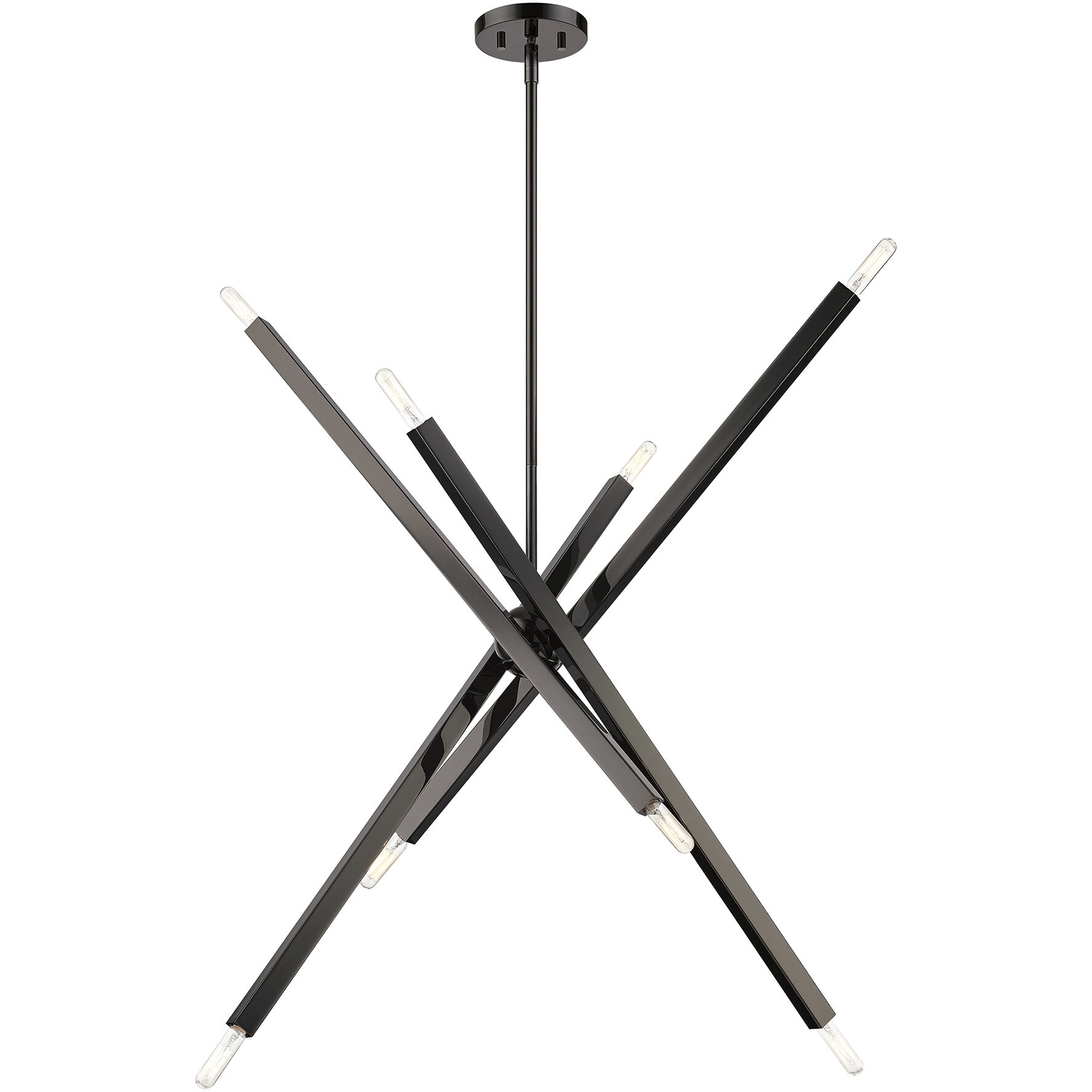 Monaco 8 Light 35 inch Black Chrome Linear Chandelier Ceiling Light, Large