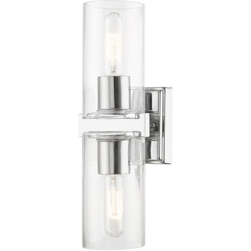 Clarion 2 Light 5 inch Polished Chrome Vanity Sconce Wall Light