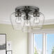 Willow 3 Light 13 inch Black Chrome Flush Mount Ceiling Light