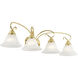 Coronado 4 Light 36 inch Polished Brass Bath Vanity Wall Light