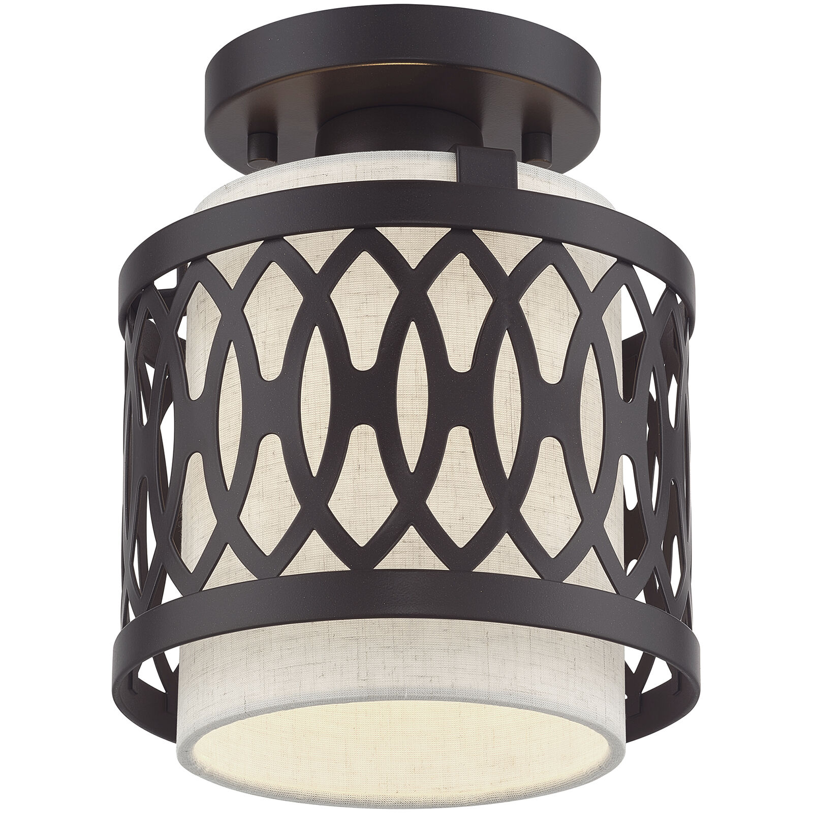 Vistaview 1 Light 7.25 inch English Bronze Semi-Flush Ceiling Light