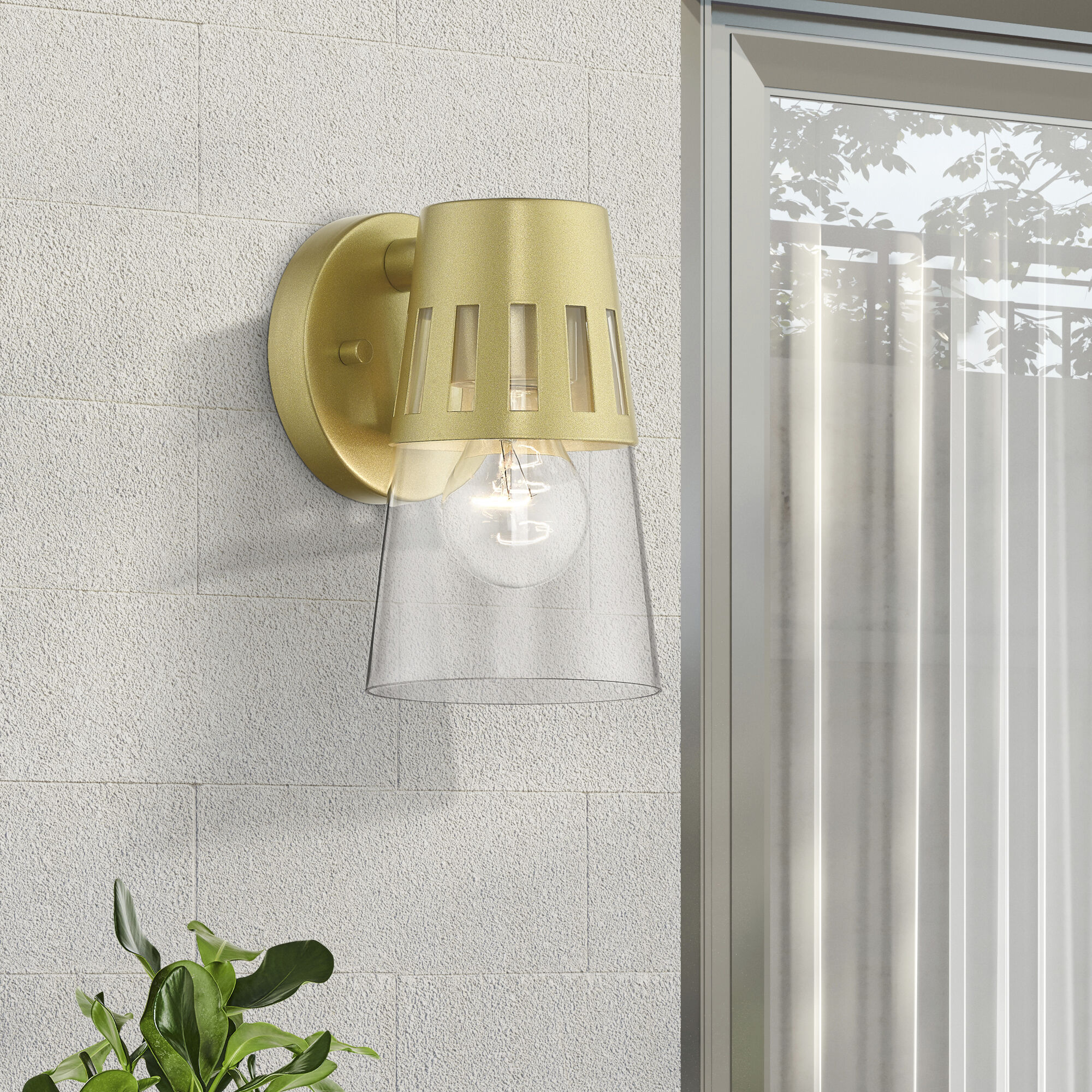 Covington 1 Light 8 inch Soft Gold Outdoor Wall Lantern, Small