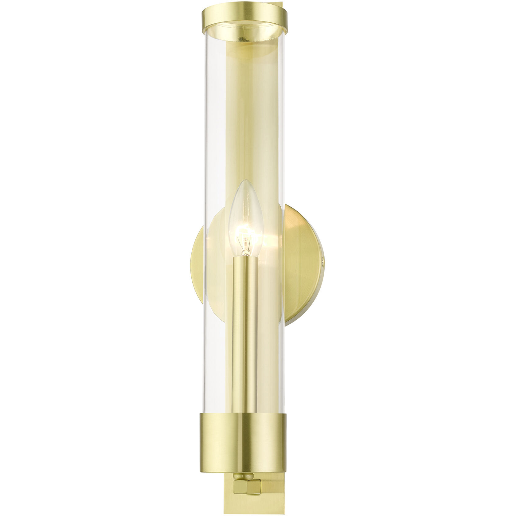 Castleton 1 Light 5 inch Satin Brass Single Sconce Wall Light, Tall