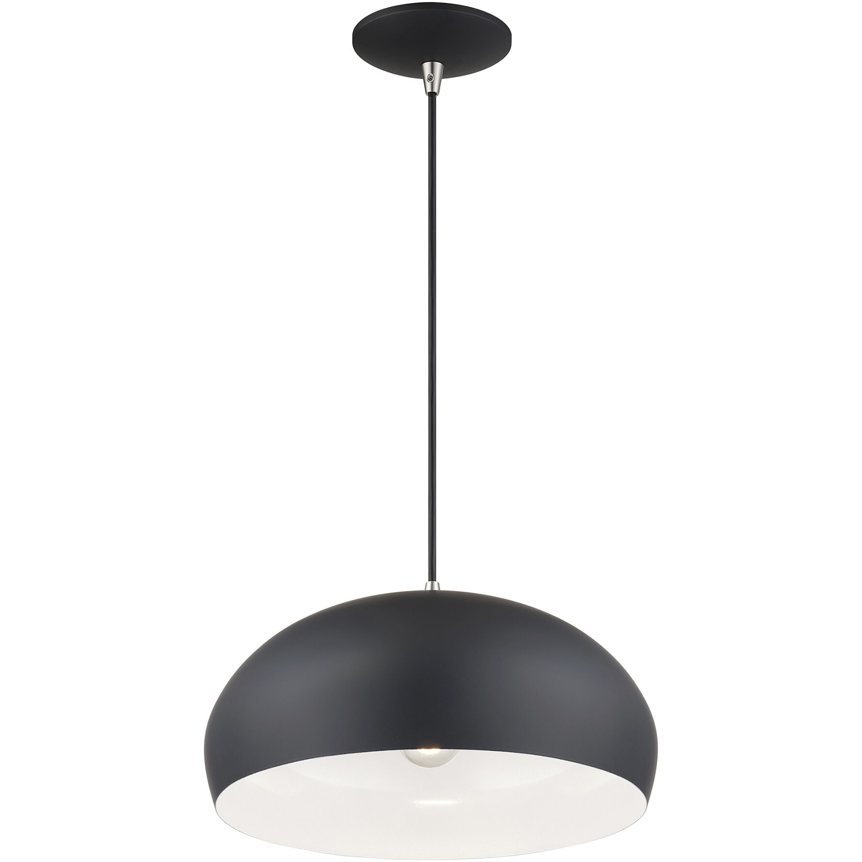 Domma 1 Light 14 inch Black with Brushed Nickel Accents Pendant Ceiling Light