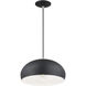 Domma 1 Light 14 inch Black with Brushed Nickel Accents Pendant Ceiling Light
