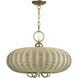 Summervine 5 Light 22 inch Antique Gold Leaf Pendant Chandelier Ceiling Light