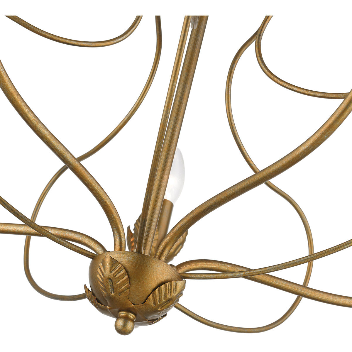 Katarina 5 Light 23 inch Antique Gold Leaf Chandelier Ceiling Light