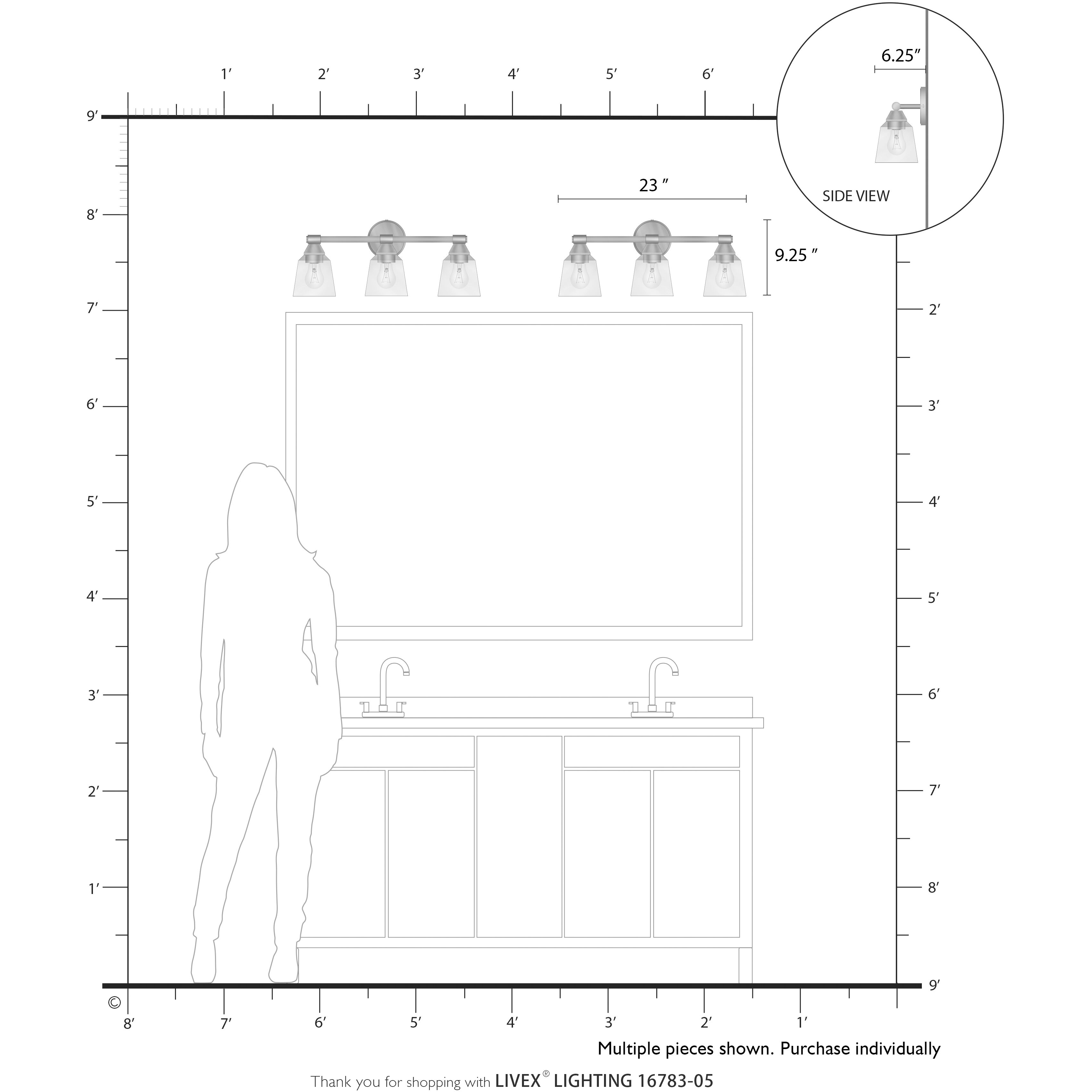 Catania 3 Light 23 inch Polished Chrome Vanity Sconce Wall Light