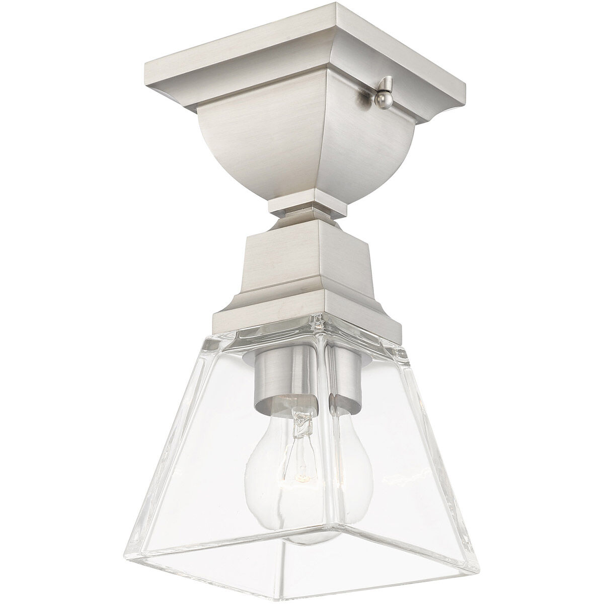 Mission 1 Light 5 inch Brushed Nickel Flush Mount Ceiling Light