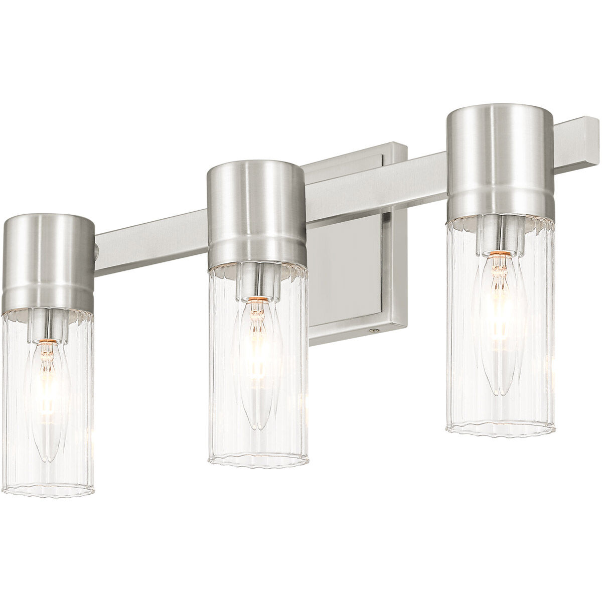 Midtown 3 Light 18 inch Brushed Nickel Bath Vanity Wall Light
