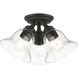 Moreland 3 Light 15 inch Black Semi-Flush Ceiling Light, Large
