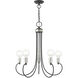 Bari 5 Light 25 inch Scandinavian Gray with Brushed Nickel Accents Chandelier Ceiling Light