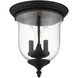 Legacy 3 Light 12 inch Black Flush Mount Ceiling Light