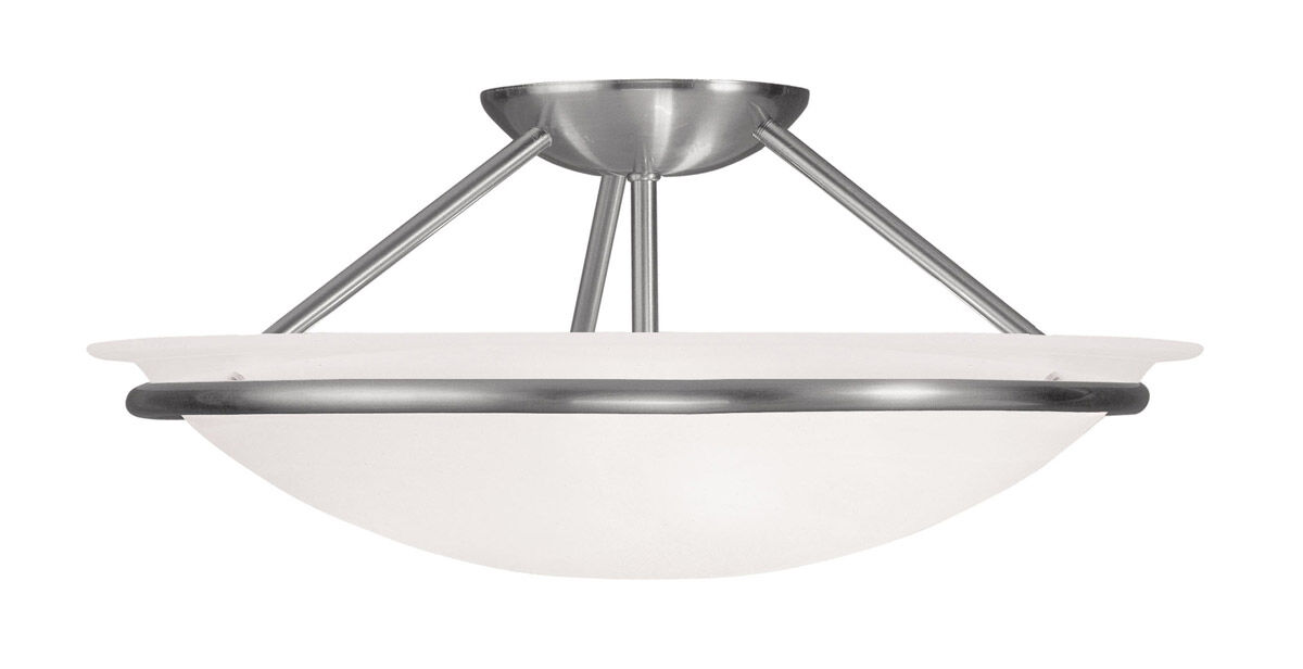 Newburgh 3 Light 16 inch Brushed Nickel Semi-Flush Mount Ceiling Light