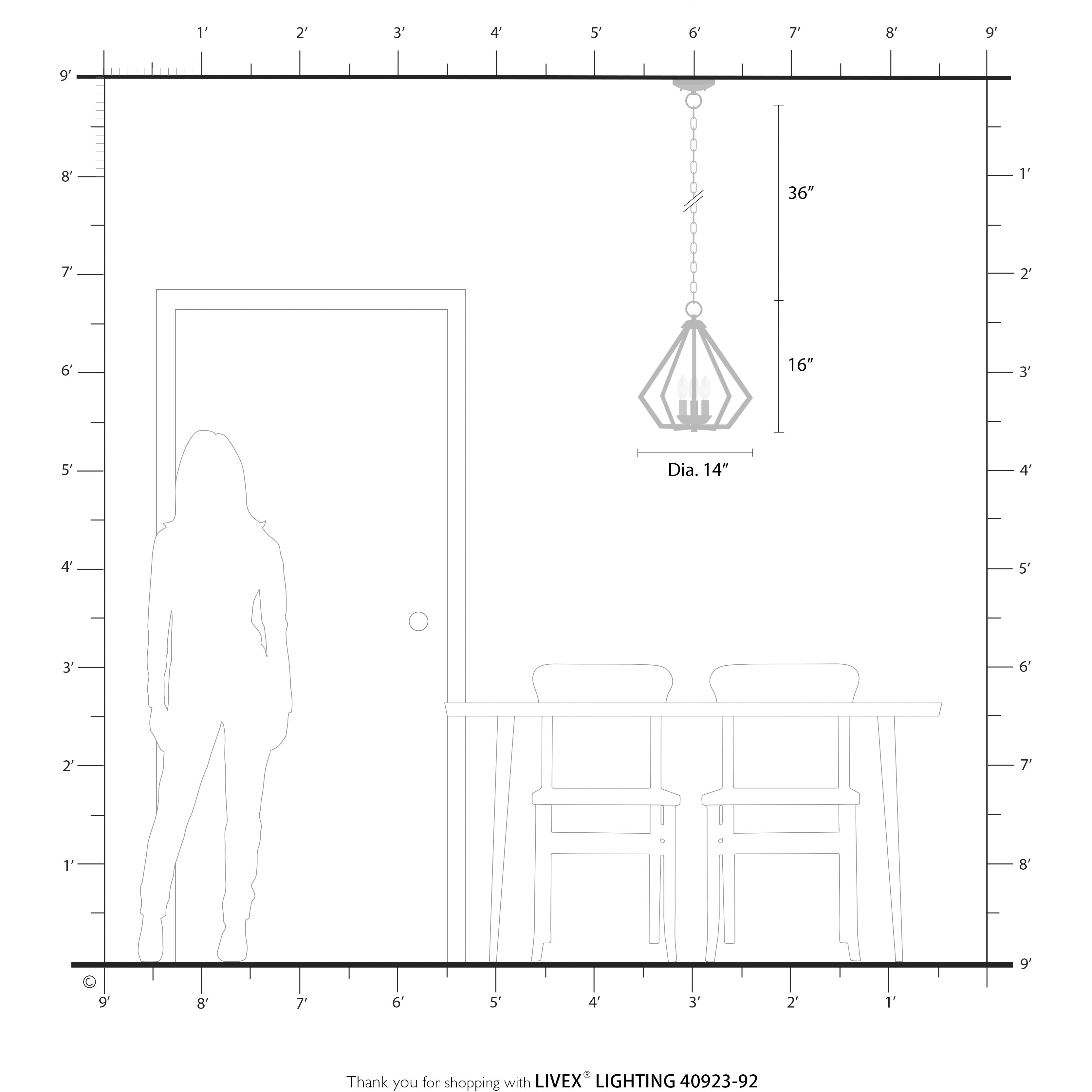 Prism 3 Light 14 inch English Bronze with Antique Brass Finish Accents Semi Flush Mount Ceiling Light