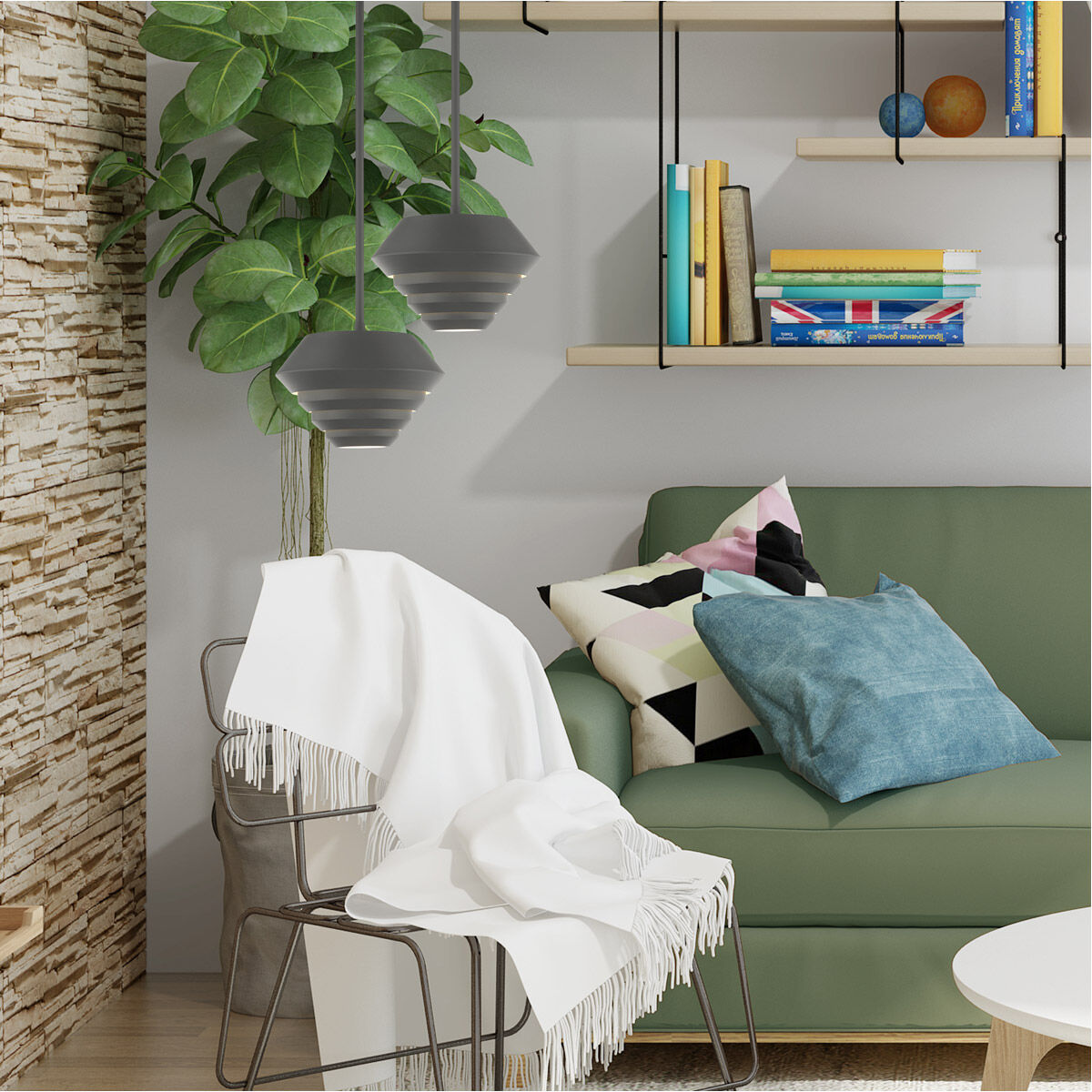 Amsterdam 1 Light 10 inch Scandinavian Gray Mini Pendant Ceiling Light