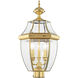 Monterey 3 Light 23.5 inch Polished Brass Outdoor Post Top Lantern