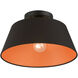 Palma 1 Light 13 inch Black Semi-Flush Mount Ceiling Light
