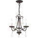 Daphne 3 Light 14 inch English Bronze Mini Chandelier Ceiling Light