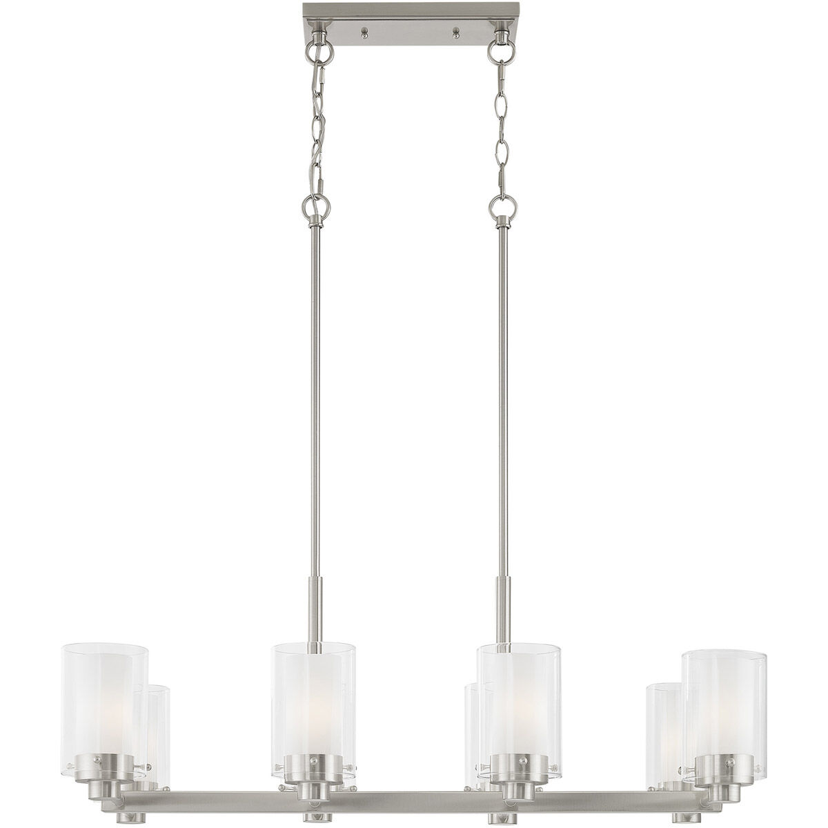 Manhattan 8 Light 18 inch Brushed Nickel Chandelier Ceiling Light