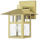 Crestlake 1 Light 9.5 inch Satin Gold Outdoor Wall Lantern