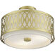 Vistaview 3 Light 15 inch Soft Gold Semi-Flush Ceiling Light