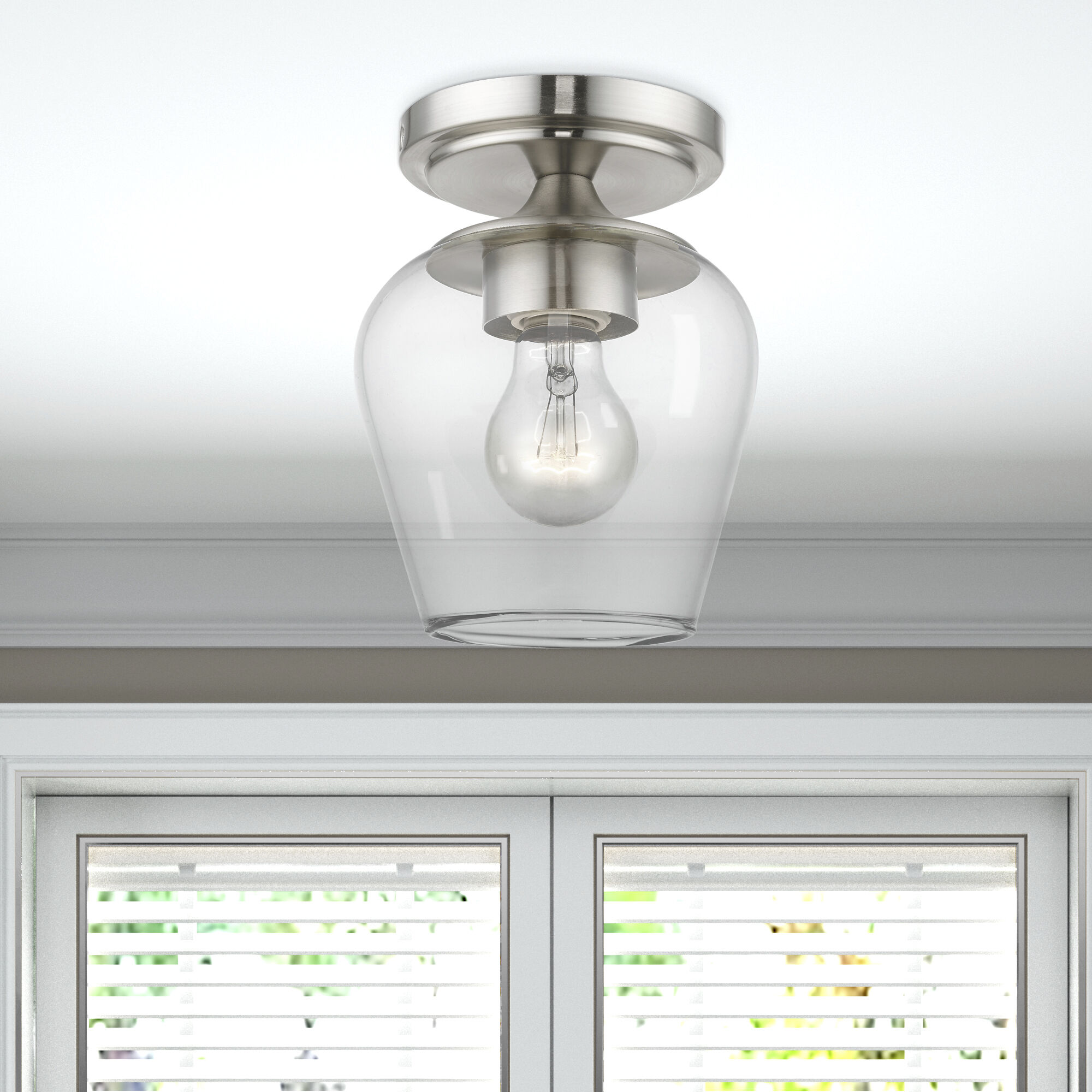Willow 1 Light 6 inch Brushed Nickel Flush Mount Ceiling Light