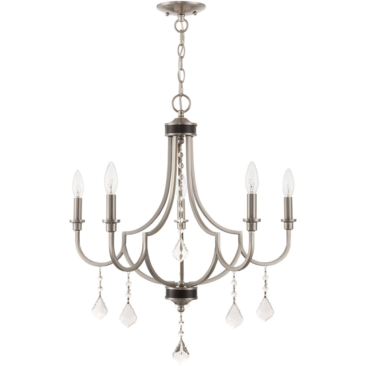 Glendale 5 Light 25 inch Brushed Nickel Chandelier Ceiling Light