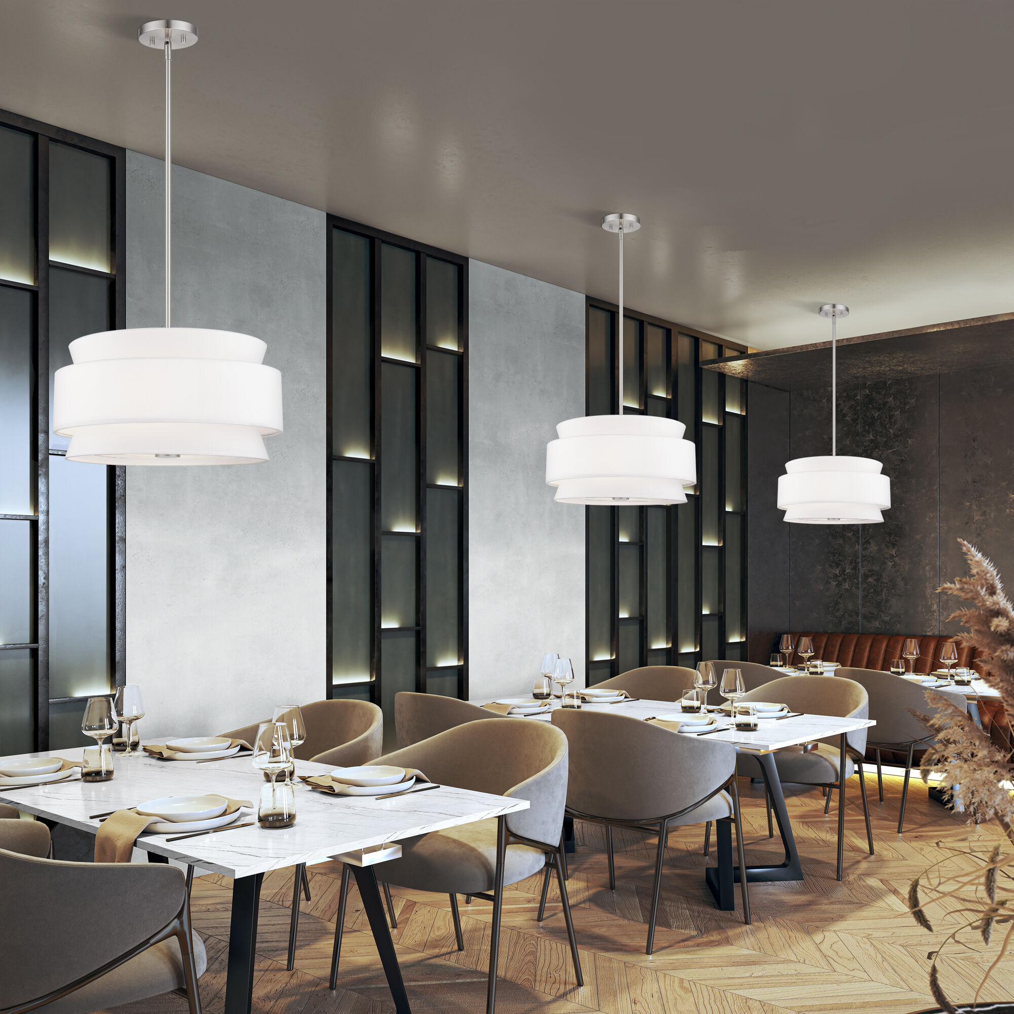 Fontana 4 Light 18 inch Brushed Nickel Pendant Chandelier Ceiling Light