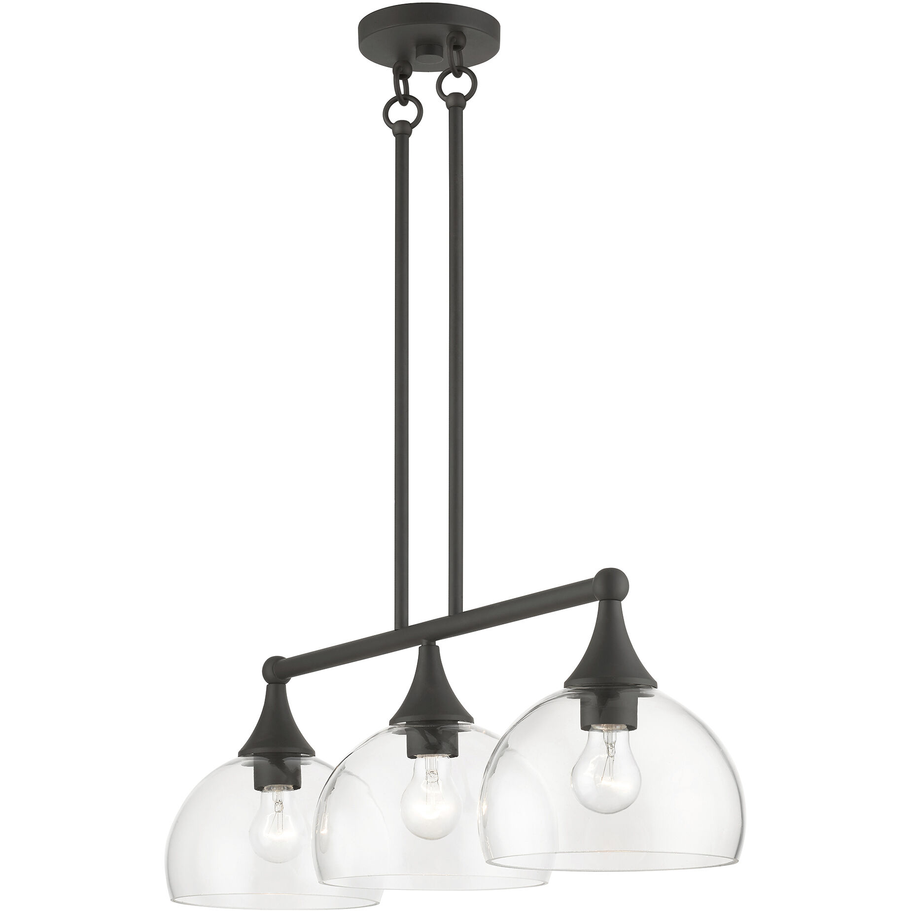 Glendon 3 Light 30 inch Bronze Linear Chandelier Ceiling Light