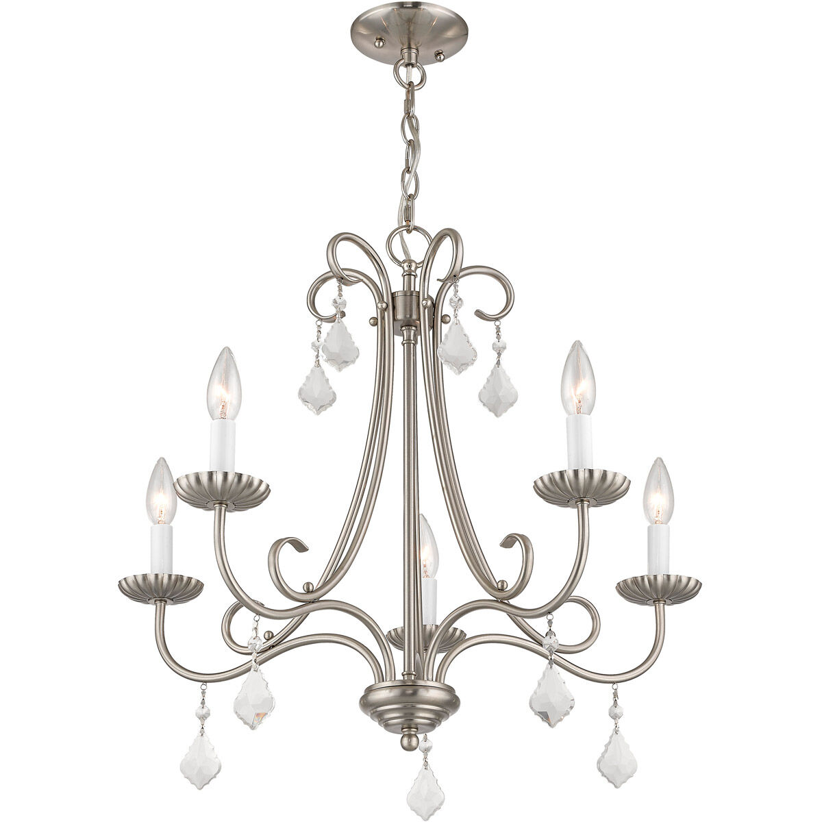 Daphne 5 Light 25 inch Brushed Nickel Chandelier Ceiling Light