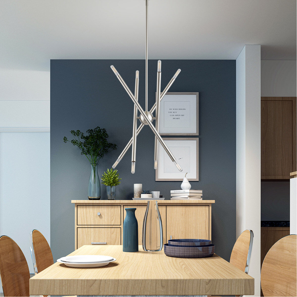 Soho 8 Light 20 inch Brushed Nickel Chandelier Ceiling Light