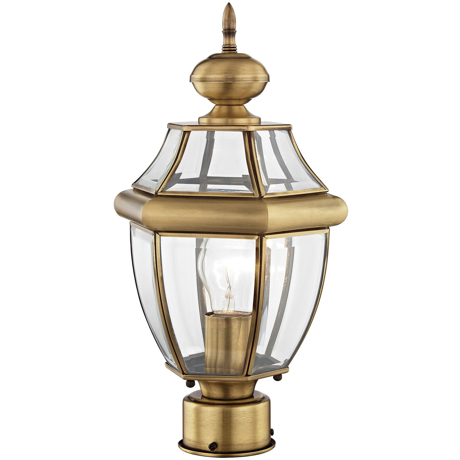 Monterey 1 Light 17 inch Antique Brass Outdoor Post Top Lantern