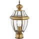 Monterey 1 Light 17 inch Antique Brass Outdoor Post Top Lantern