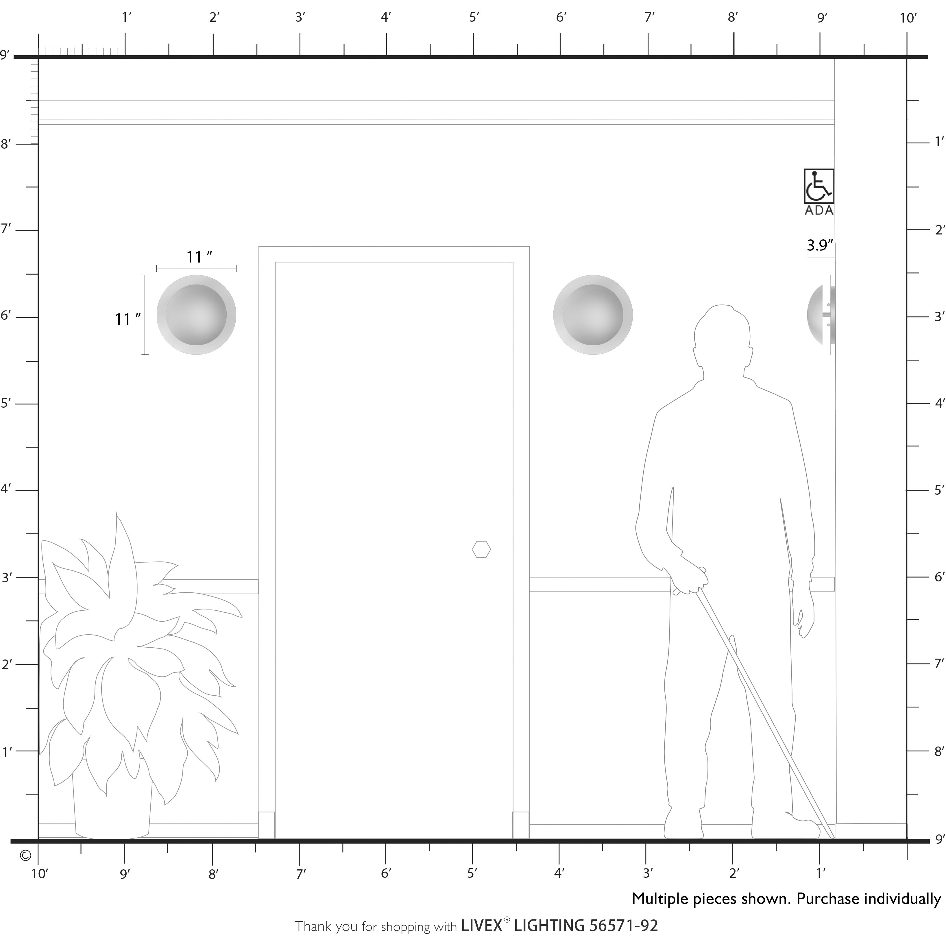 Ventura 2 Light 11 inch English Bronze with Antique Brass Reflector Semi-Flush/Wall Sconce Ceiling Light, Medium