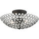 Cassandra 2 Light 13 inch Black Semi Flush Ceiling Light