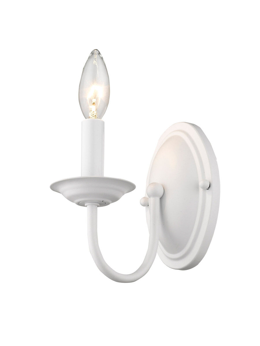Home Basics 1 Light 4 inch White Wall Sconce Wall Light
