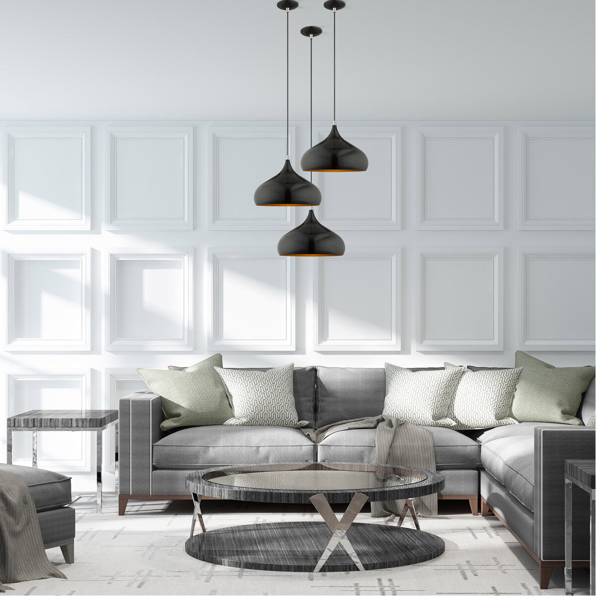 Allison 1 Light 14 inch Shiny Black Mini Pendant Ceiling Light