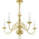Williamsburgh 5 Light 24 inch Polished Brass Chandelier Ceiling Light