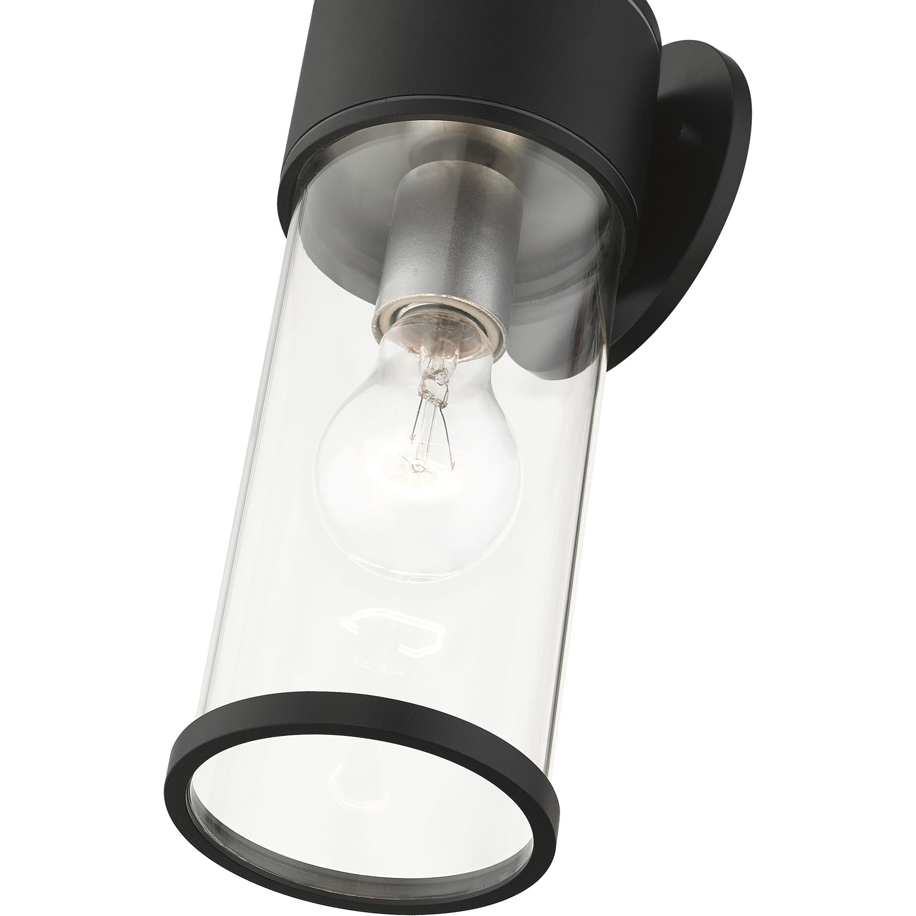 Atlantic 1 Light 4.5 inch Textured Black with Antique Silver Finish Accents Outdoor Medium Wall Lantern Wall Light