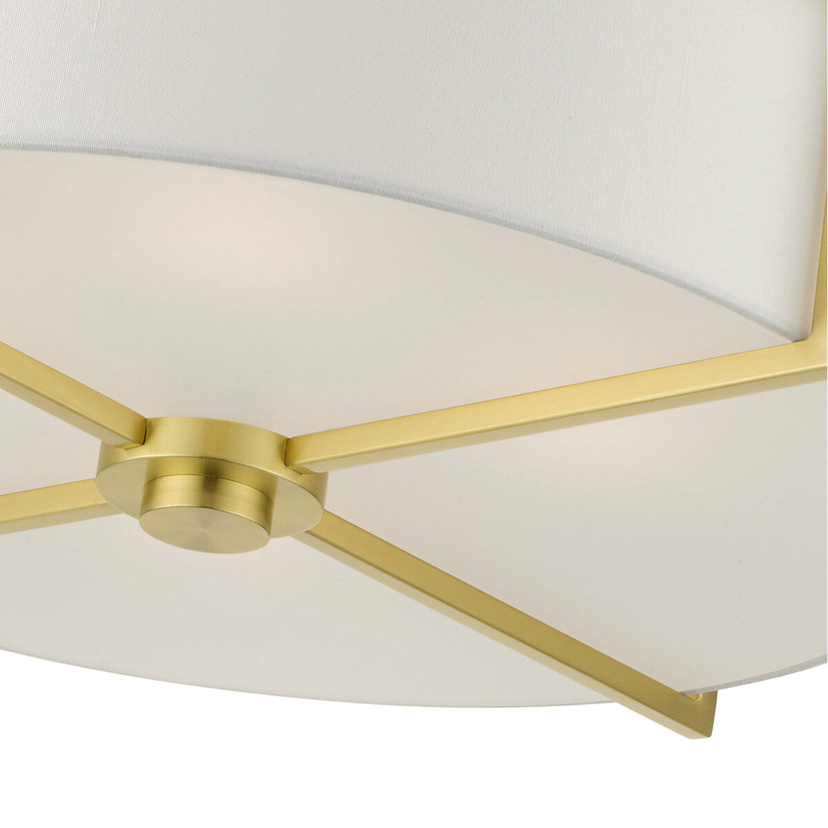 Wesley 4 Light 19 inch Satin Brass Semi Flush Ceiling Light