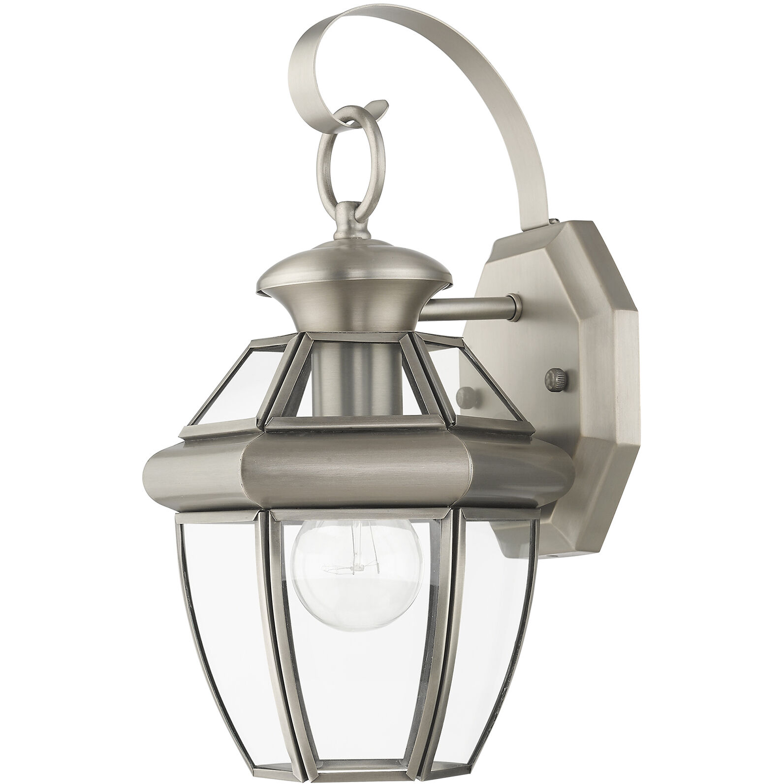 Monterey 1 Light 13 inch Brushed Nickel Outdoor Wall Lantern