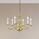 Williamsburgh 6 Light 24 inch Polished Brass Chandelier Ceiling Light