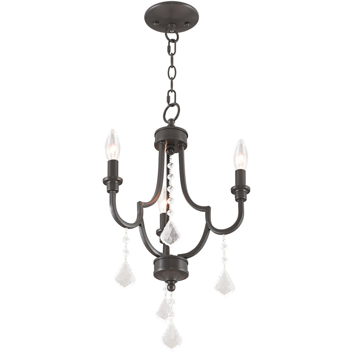 Glendale 3 Light 14 inch English Bronze Mini Chandelier Ceiling Light