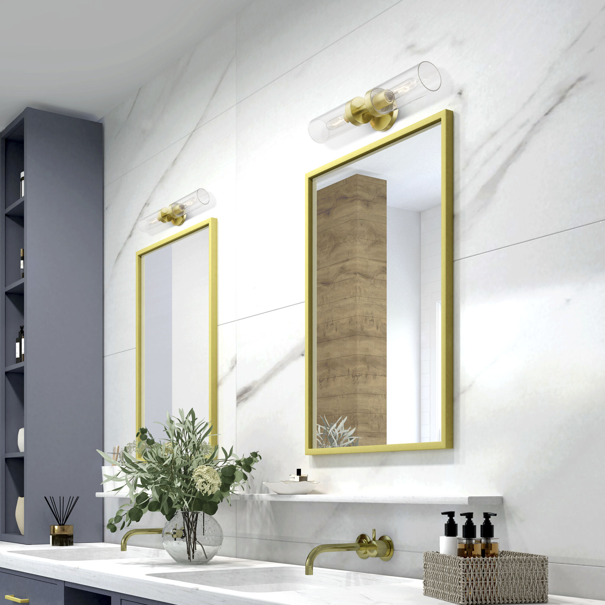 Ludlow 2 Light 4.25 inch Satin Brass Vanity Sconce Wall Light