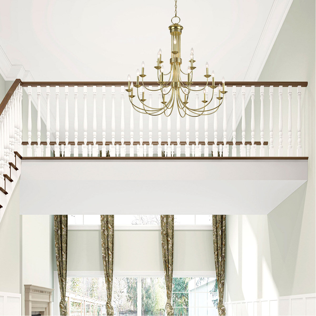 Estate 21 Light 42 inch Polished Brass Foyer Chandelier Ceiling Light