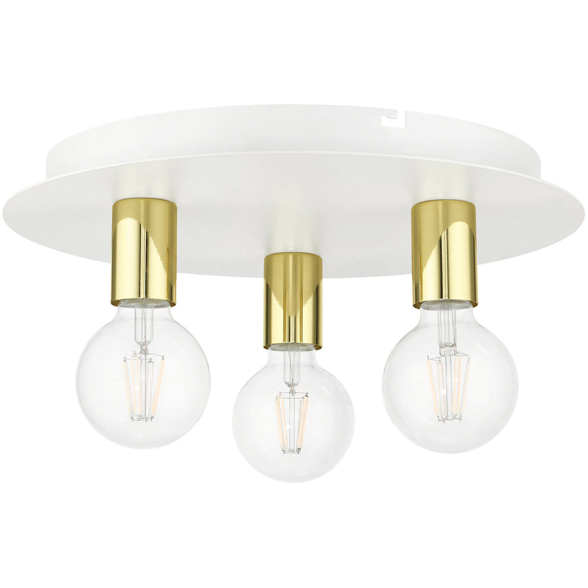 Hillview 3 Light 14 inch White Flush Mount Ceiling Light