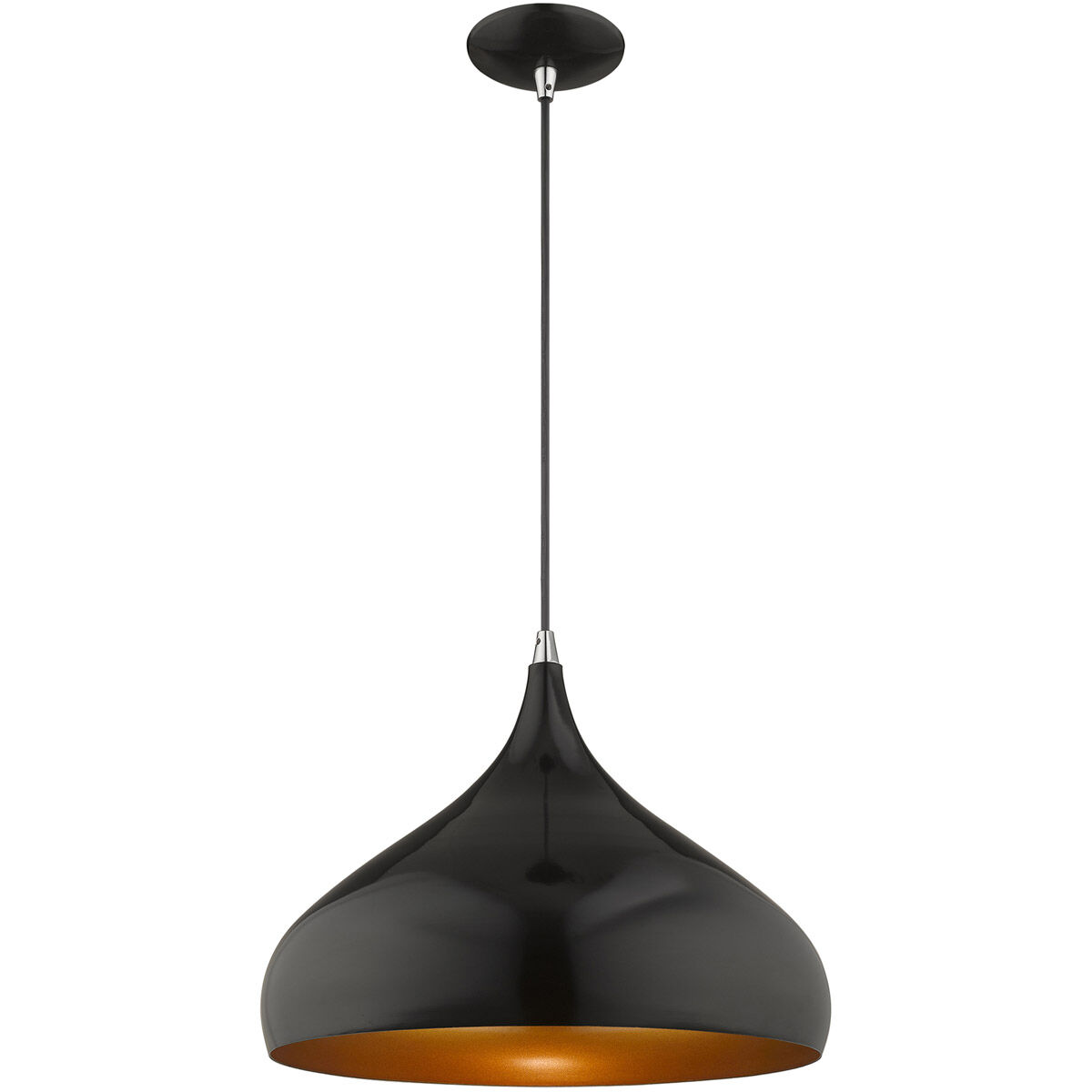 Allison 1 Light 16 inch Shiny Black Mini Pendant Ceiling Light