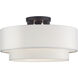 Manorwood 3 Light 18 inch Bronze Semi-Flush Ceiling Light
