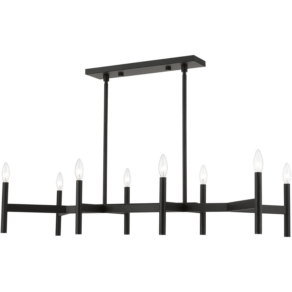 Copenhagen 8 Light 40 inch Black Linear Chandelier Ceiling Light